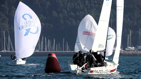 Pazo de Cea mandando en la primera prueba, tras los de Canido LaGuardia&Moreira, Marnatura y AbrilVerde. MOEBIUS.