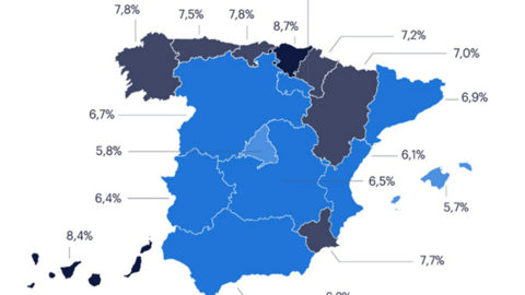 Absentismo por CCAA en el tercer trimestre 2024. Fuente Randstad Research e INE