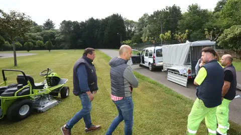 O alcalde, Alejandro Lorenzo, supervisa las nuevas actuaciones.