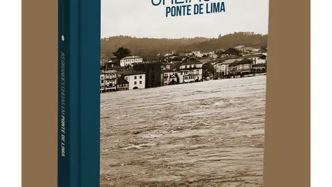 A capa de "As Grandes Cheias em Ponte de Lima", o novo livro de João Carlos Gonçalves e Amândio de Sousa Vieira, que documenta as cheias históricas do rio Lima.