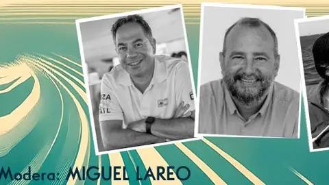 Periodistas náuticos de élite y un moderador de lujo: Jaume Soler, Nacho Gómez-Zarzuela, Carlos Pich y Miguel Lareo, listos para debatir el futuro de la vela española en el Monte Real Club de Yates.