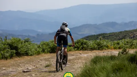 Pedaleando la pasión: Un ciclista en plena acción, superando cada kilómetro.