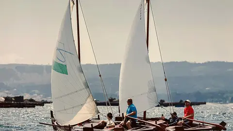 Dornas durante una regata.