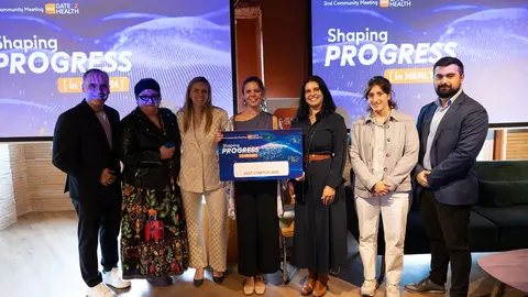 Integrantes del proyecto Mediktor, ganadores del reto de innovación abierta de GSK en la categoría de diagnóstico temprano del lupus, junto a representantes de Gate2Health durante el encuentro celebrado en Madrid.