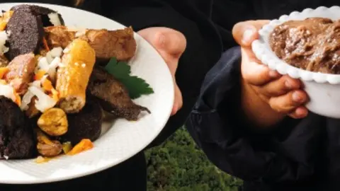 Dos sabores emblemáticos del Miño: Rojões y Papas de Sarrabulho, tradición y autenticidad en cada cucharada.