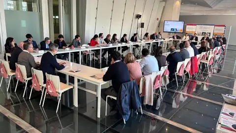 Imagen de la asamblea general del Cl&uacute;ster de la Funci&oacute;n Log&iacute;stica de Galicia, celebrada esta tarde con la participaci&oacute;n de representantes institucionales y del sector empresarial.