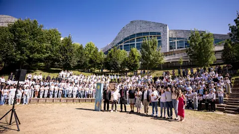 Participantes no Festival de Bandas Infant&iacute;s e Xuven&iacute;s de Galicia, celebrado na Cidade da Cultura, no Gai&aacute;s.
ROC&Iacute;O CIBES.