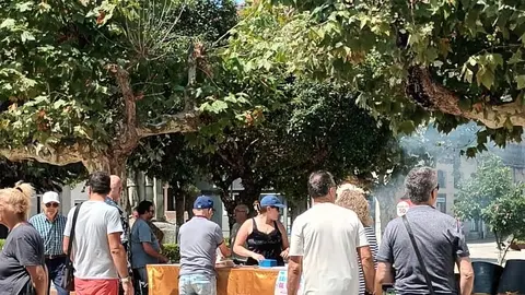 Vecinos y visitantes hicieron cola en la Alameda Vella para disfrutar de las tradicionales sardinas asadas durante la Sardi&ntilde;ada de Ver&aacute;n, una cita que volvi&oacute; a reunir a cientos de personas en Cangas.