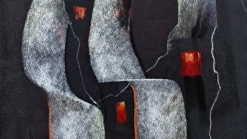 'Trazos no baleiro', una de las obras de la nueva exposici&oacute;n de Jos&eacute; Antonio Fondevila, refleja la fuerza del gesto y la expresividad de la abstracci&oacute;n a trav&eacute;s de una sobria paleta de negros, grises y tonos terrosos.