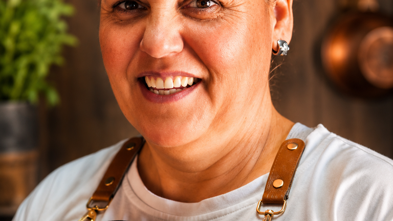 Manuela Imperadeiro dos Santos, propietaria y alma de Tasquinha das Del&iacute;cias, en la aldea de Parada (Lindoso), donde la cocina casera y los productos de proximidad son la esencia de cada plato.