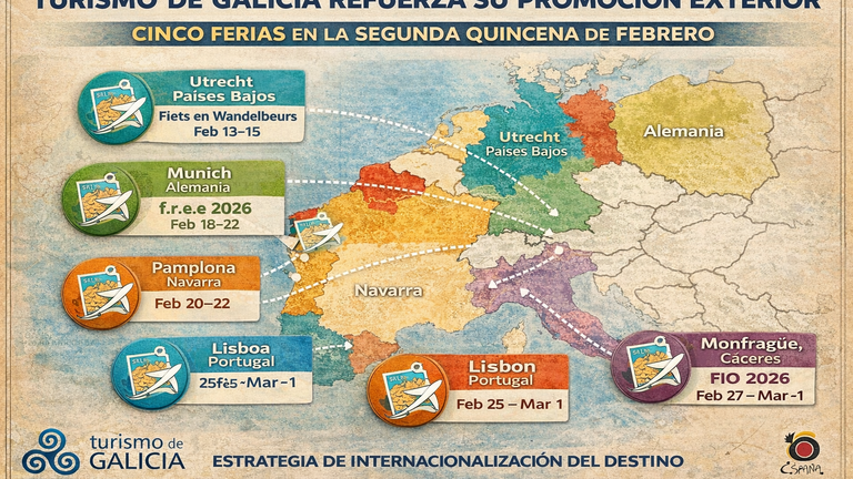 Turismo de Galicia refuerza su promoción exterior con cinco ferias en la segunda quincena de febrero