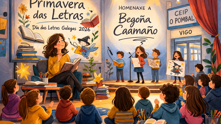 O CEIP O Pombal acolle o primeiro acto de homenaxe a Begoña Caamaño polo Día das Letras Galegas 2026