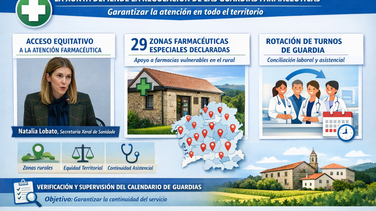 La Xunta defiende la regulación de las guardias farmacéuticas para garantizar la atención en todo el territorio