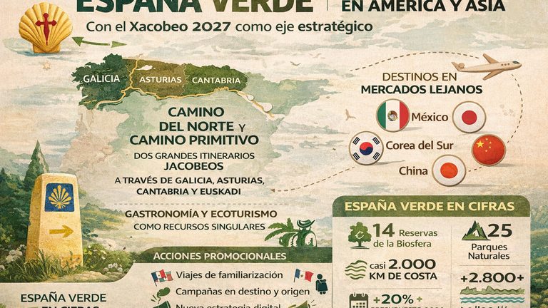 La España Verde refuerza su promoción en América y Asia con el Xacobeo 2027 como eje estratégico