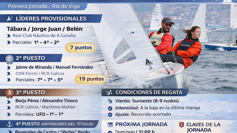 Tábara, Juan y Belén mandan en Vigo tras una sólida primera jornada