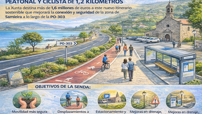 Poio contará con una nueva senda peatonal y ciclista entre Tarrío y Arén con una inversión de 1,6 millones