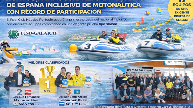 Portosín abre el Campeonato de España Inclusivo de Motonáutica con récord de participación