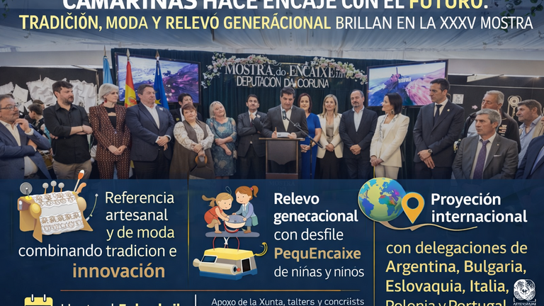 Camariñas hace encaje con el futuro: tradición, moda y relevo generacional brillan en la XXXV Mostra