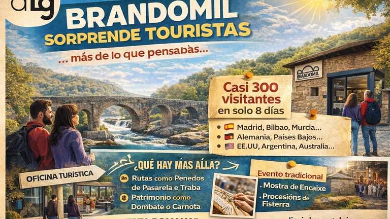 🌉✨ Brandomil conquista visitantes: la “puerta romana” que sorprende a quien pasa