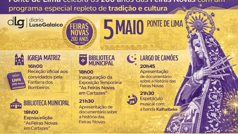 Ponte de Lima celebra los 200 años de las Feiras Novas con un programa especial lleno de tradición y cultura