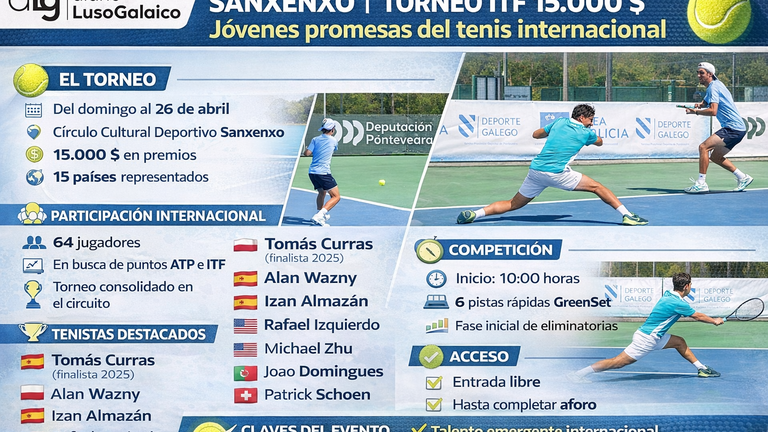 Sanxenxo reúne a jóvenes promesas del tenis internacional en un torneo ITF con 15.000 dólares en juego