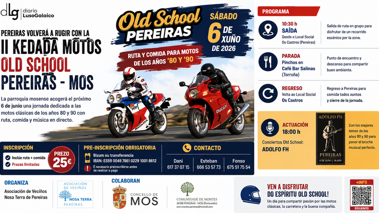 Pereiras volverá a rugir con la II Kedada Old School de motos clásicas de los años 80 y 90