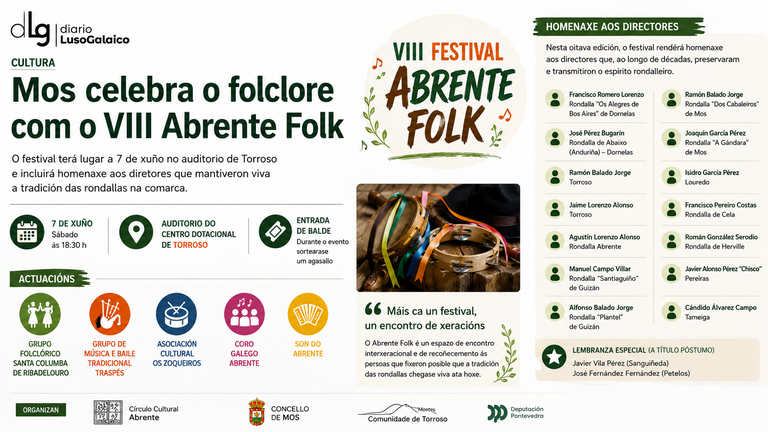 Mos rende homenaxe aos grandes mestres das rondallas no VIII Festival Abrente Folk