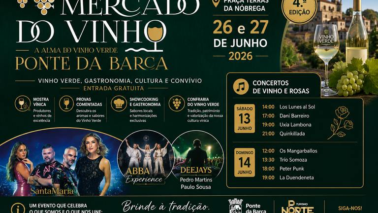 Ponte da Barca brinda con el Vinho Verde: dos días de música, gastronomía y tradición en el IV Mercado do Vinho