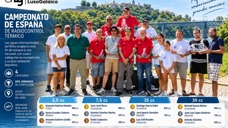 El Miño acelera: Tui corona a los campeones de España de radiocontrol térmico