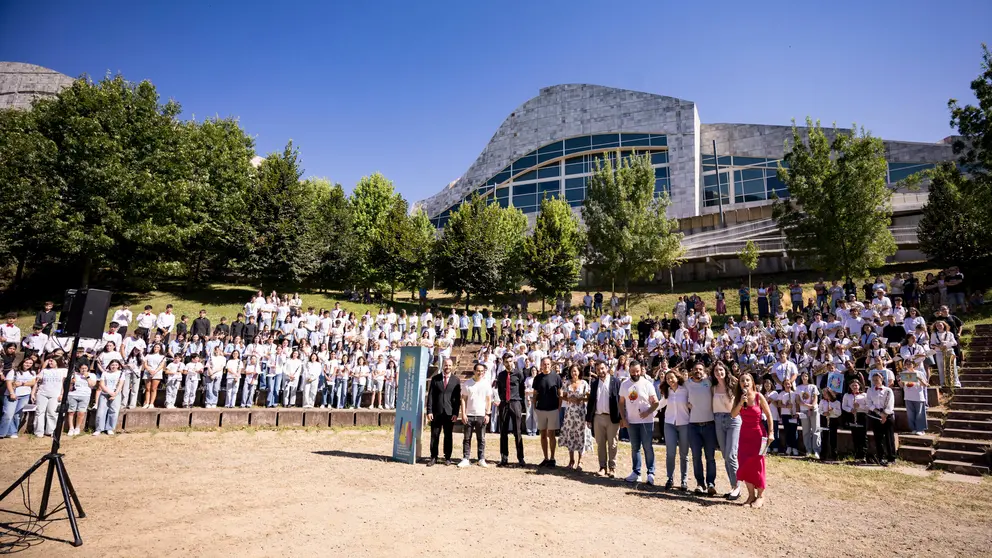 Participantes no Festival de Bandas Infant&iacute;s e Xuven&iacute;s de Galicia, celebrado na Cidade da Cultura, no Gai&aacute;s.
ROC&Iacute;O CIBES.