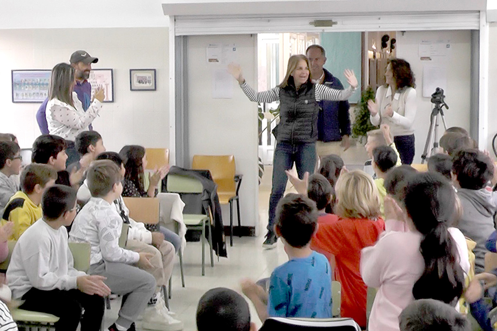 Sánchez Vicario en el colegio A Florida de Sanxenxo.