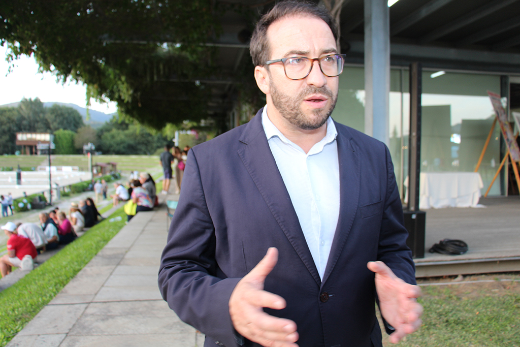 Paulo Barreiro de Sousa, primer teniente de alcalde y concejal de Turismo, en ExpoLima el jueves tras la presentación da Feira do Cavalo.