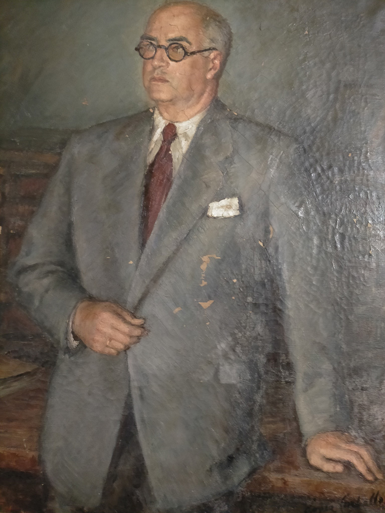 Retratos del joyero Ángel Iglesias y su mujer María del Pilar Acuña, obras del pintor López Carballo.