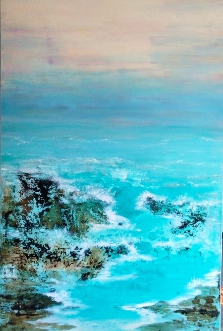 Obra na nova exposición de Olga Bernardo en Chantada.