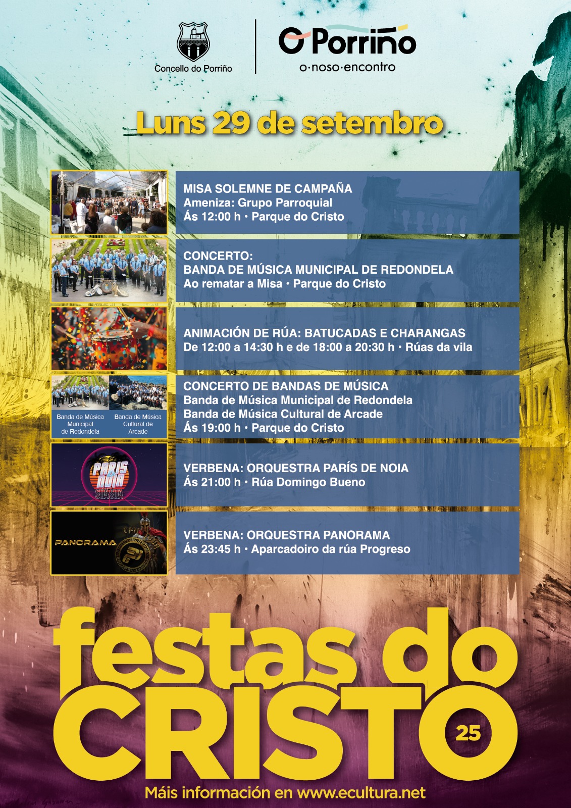 Programación Festas Cristo 2025 luns 29