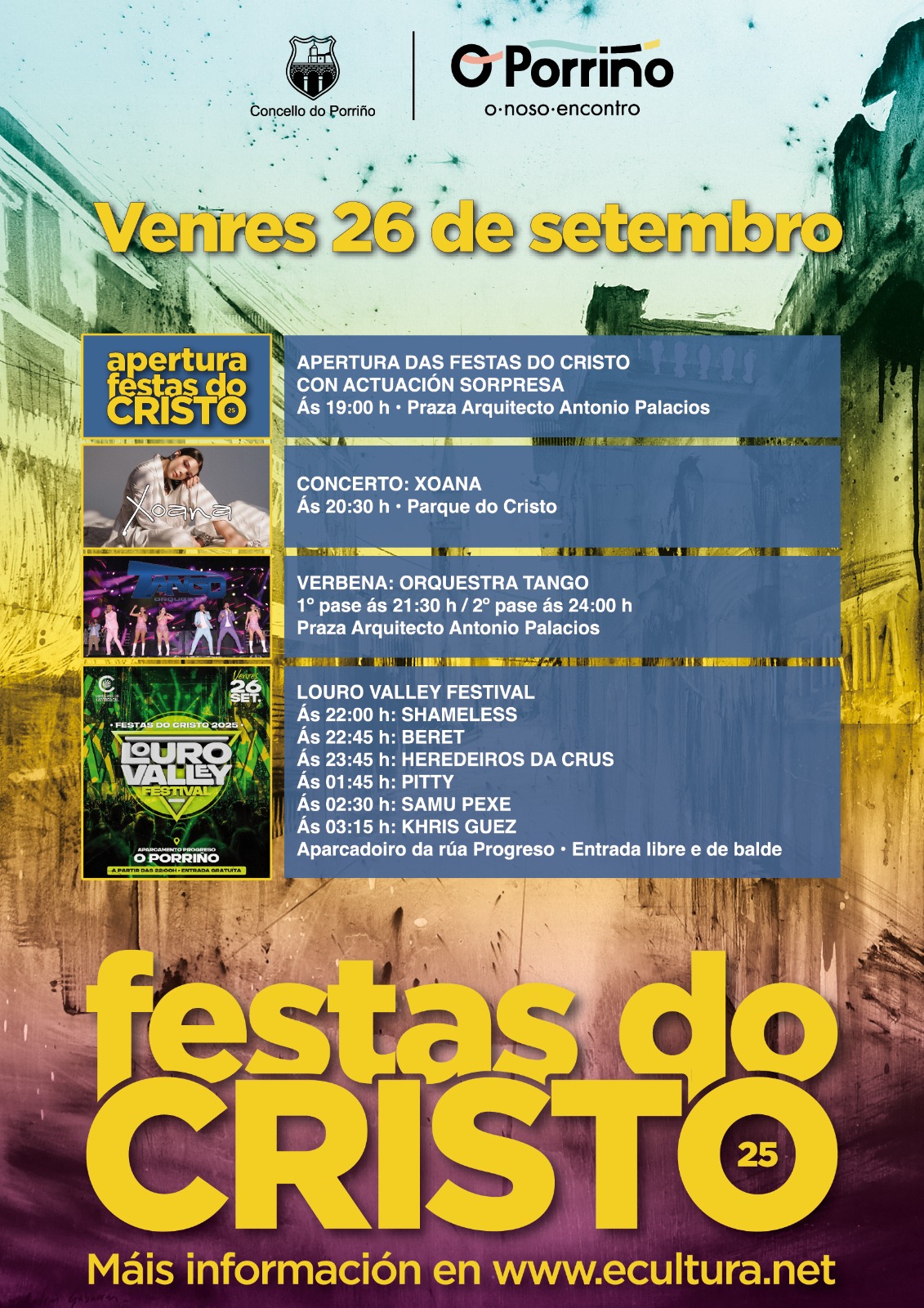 Programación Festas Cristo 2025 venres 26