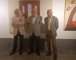 O mestre-pintor Orlando Pompeu na inauguração da sua exposição antológica "Visões Pompeuanas" no Palácio do Raio, Braga.