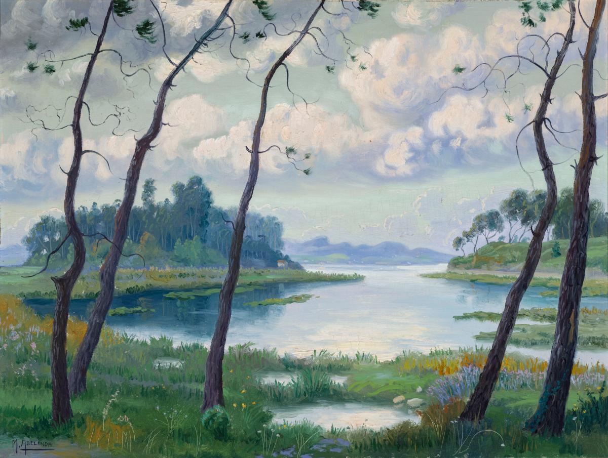 “Atardecer en Samil”, de Manuel Abelenda, una de las piezas que forman parte del recorrido sensorial por las estaciones en el arte gallego.