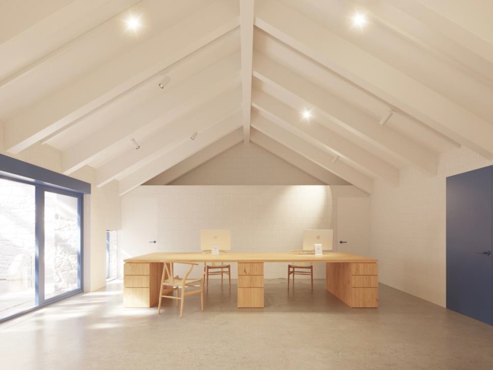 Vista da área principal do futuro espazo artístico, concibido como lugar de creación, encontros culturais e obradoiros abertos ao público.