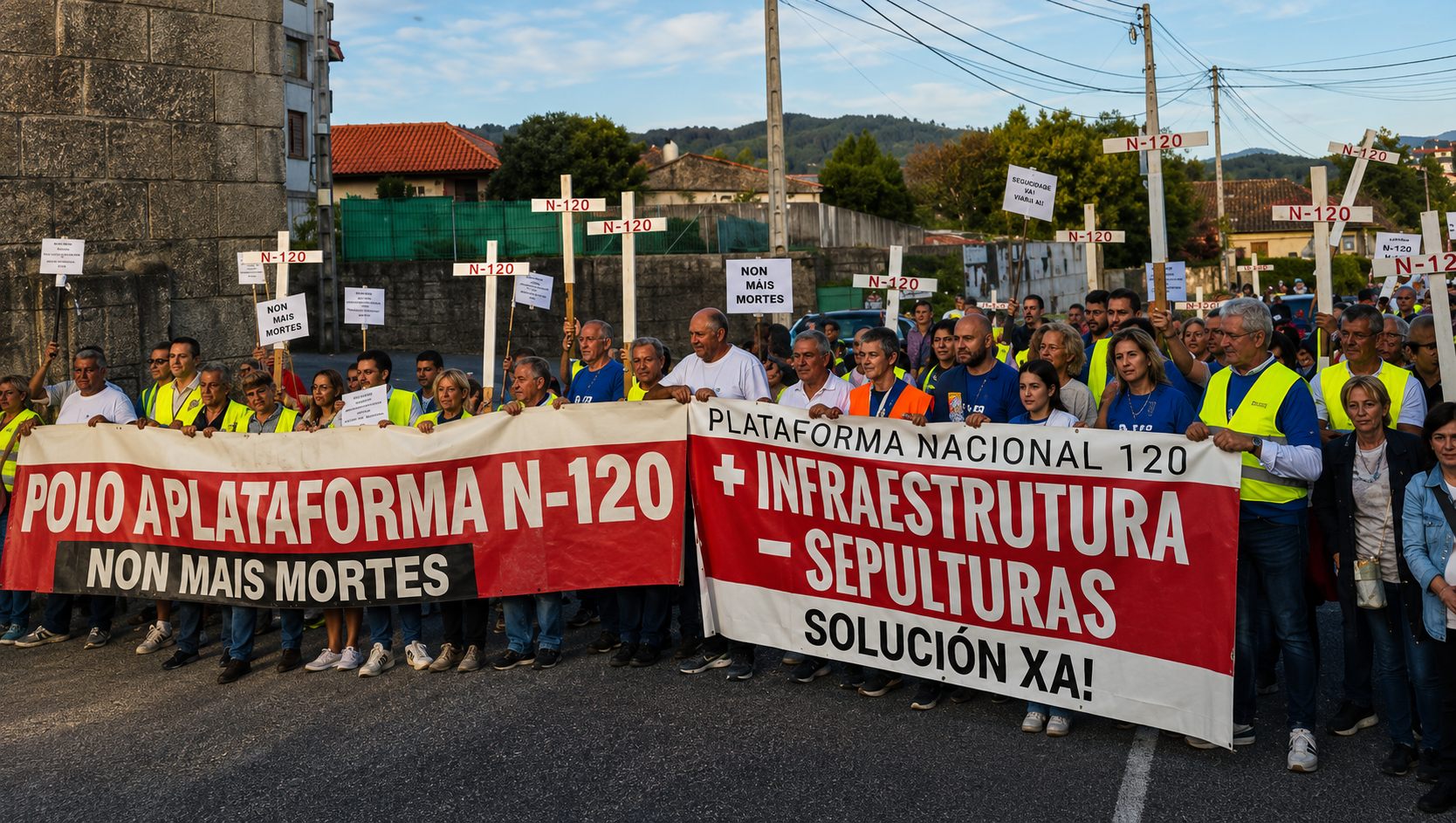 La Plataforma pola Mellora da N-120 ha liderado numerosas protestas para exigir una solución definitiva a los problemas de seguridad vial en la carretera.