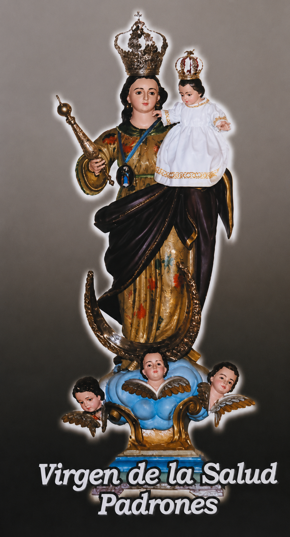 Virxe da Saúde de Padróns, unha das devocións máis queridas da parroquia e protagonista das súas celebracións relixiosas.