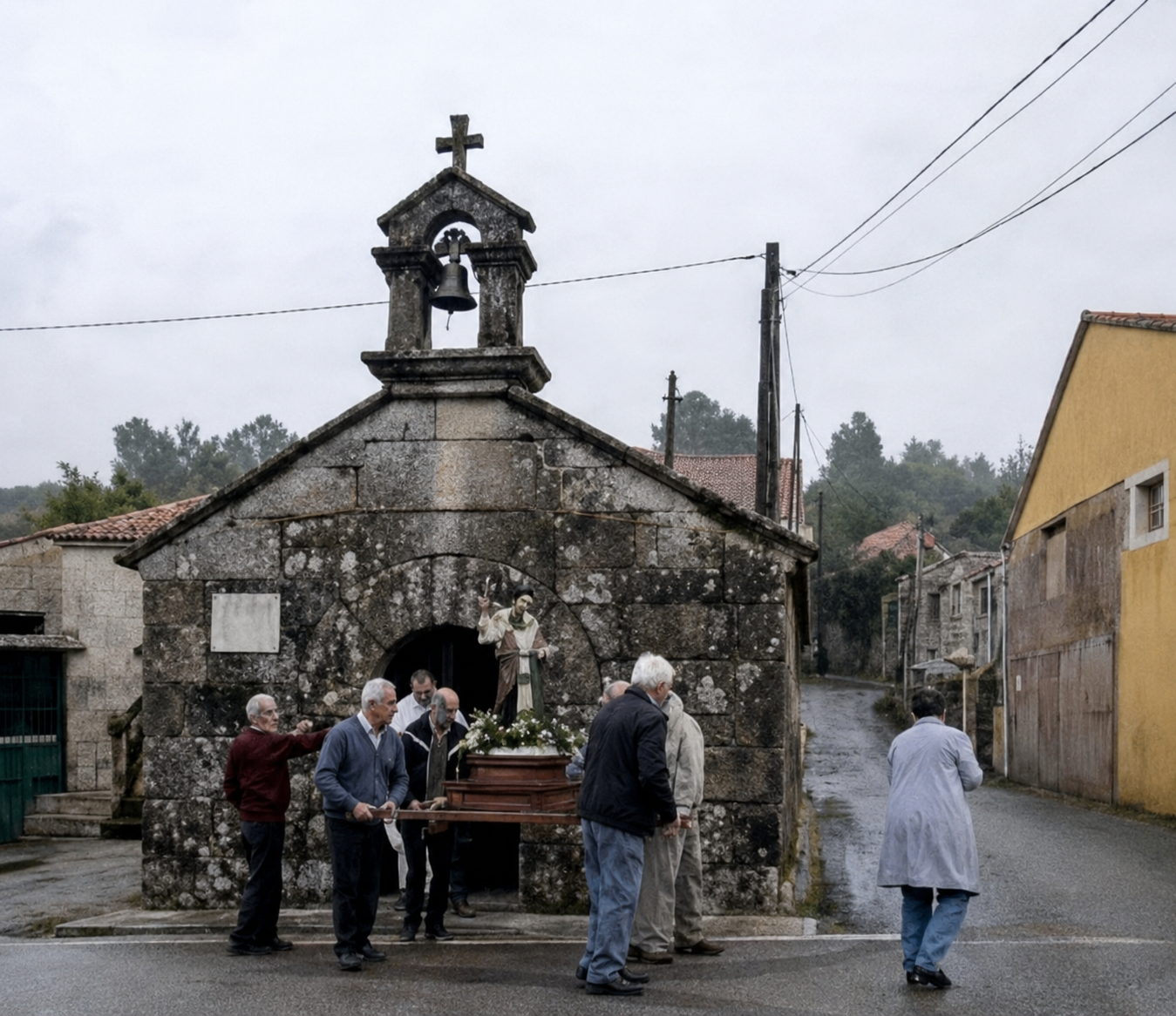 Celebración de San Miguel en Corzos, lugar da parroquia da Lamosa, unha das citas que pechan o mes festivo en Covelo.