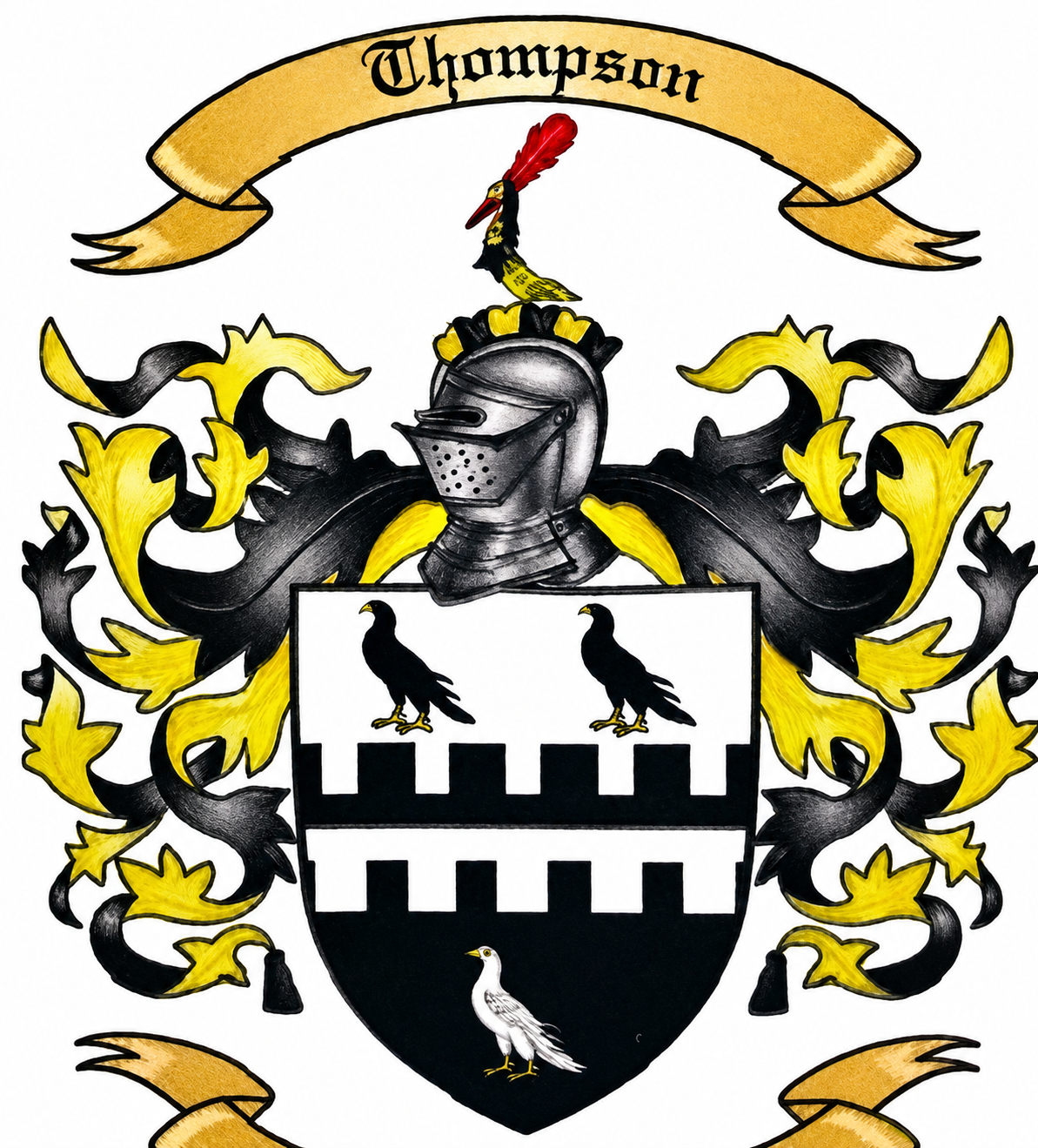Los escudos tallados en piedra dejaron constancia de la presencia de los Thompson en el interior de la casa.